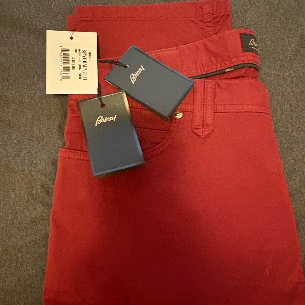 Brioni Red Men slacks pants size 36 NWT Italy